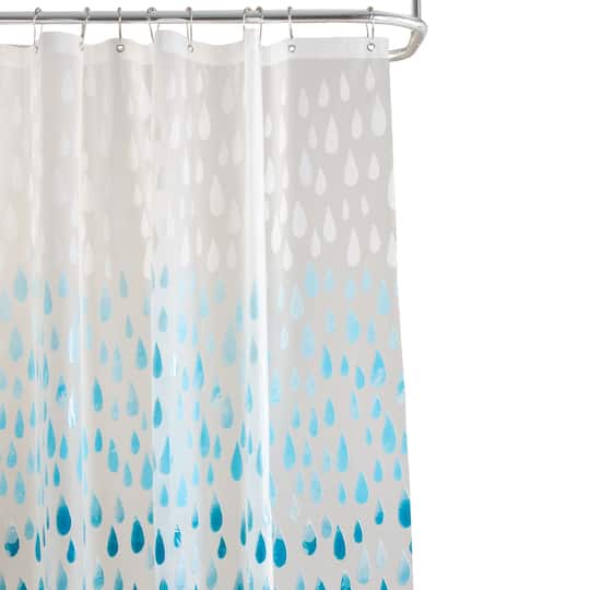 Bath Bliss Ombre Raindrop Design PEVA Shower Curtain